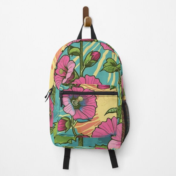 Item preview, Radiant Retro Summer Hollyhock Garden designed and sold by Pierce Millington Gallery.