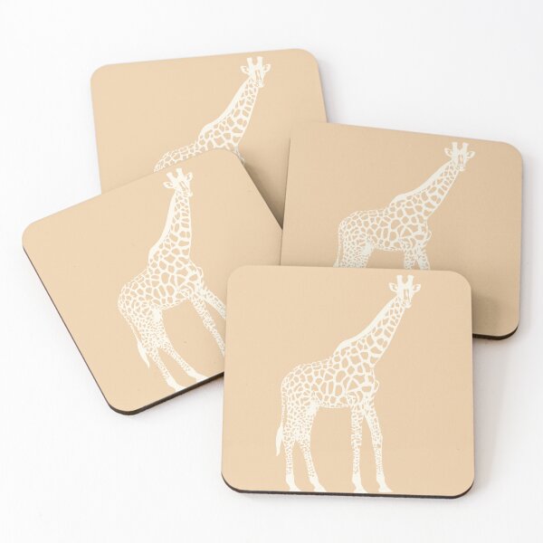 Item preview, Cream Monochrome Giraffe on Orange Scandinavian Style Animal Illustration designed and sold by Nasdigitalart.