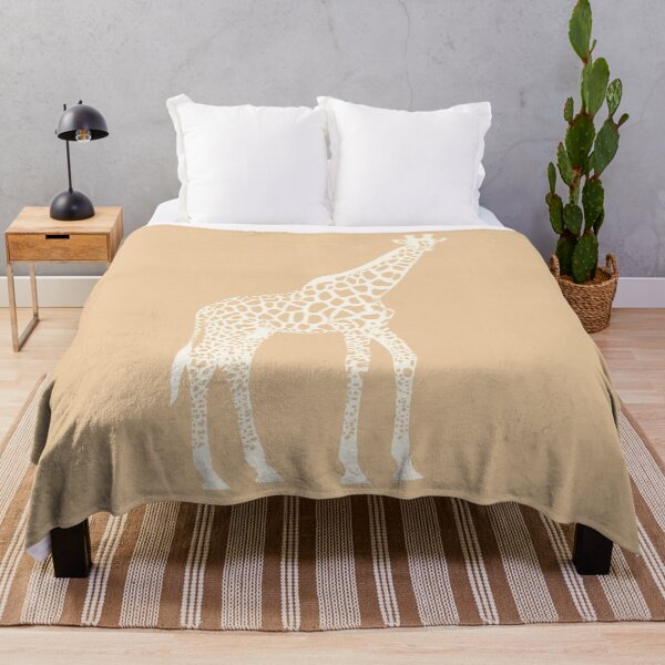 Item preview, Cream Monochrome Giraffe on Orange Scandinavian Style Animal Illustration designed and sold by Nasdigitalart.