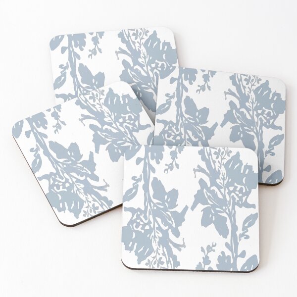 Item preview, Dusty Blue Floral Vine Trails designed and sold by FawnFeatherCo.