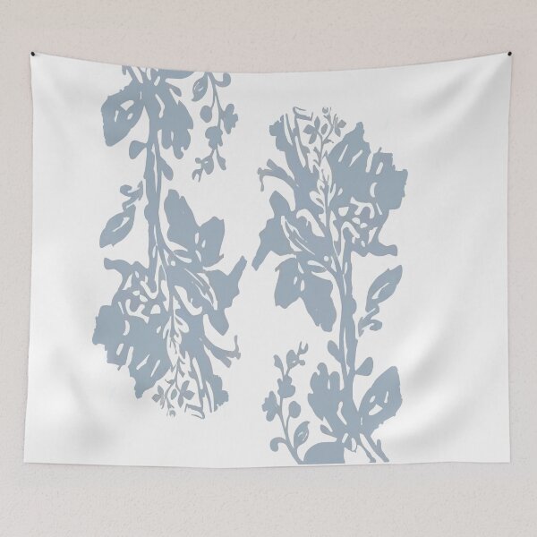 Item preview, Dusty Blue Floral Vine Trails designed and sold by FawnFeatherCo.