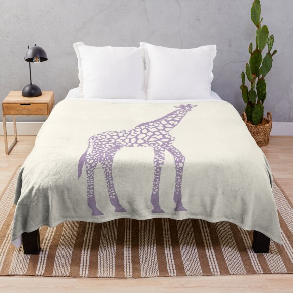 Item preview, Minimal Monochrome Giraffe Line Art Scandinavian Style Animal Illustration Purple designed and sold by Nasdigitalart.