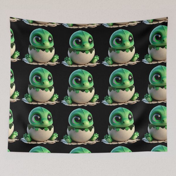 Item preview, Adorable Baby Dinosaur Hatching From Egg Art designed and sold by Nadiename.
