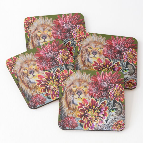 Item preview, Lion, Green Eyed Owl Background 3 designed and sold by nastiaart.