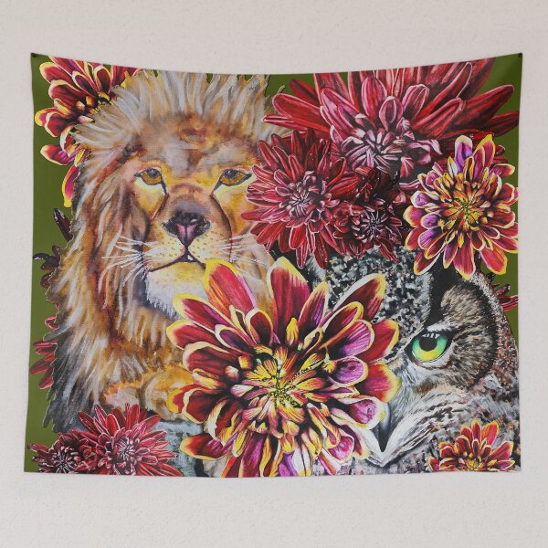 Item preview, Lion, Green Eyed Owl Background 3 designed and sold by nastiaart.