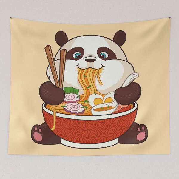 Item preview, Cute panda eating ramen designed and sold by JarquinDD.