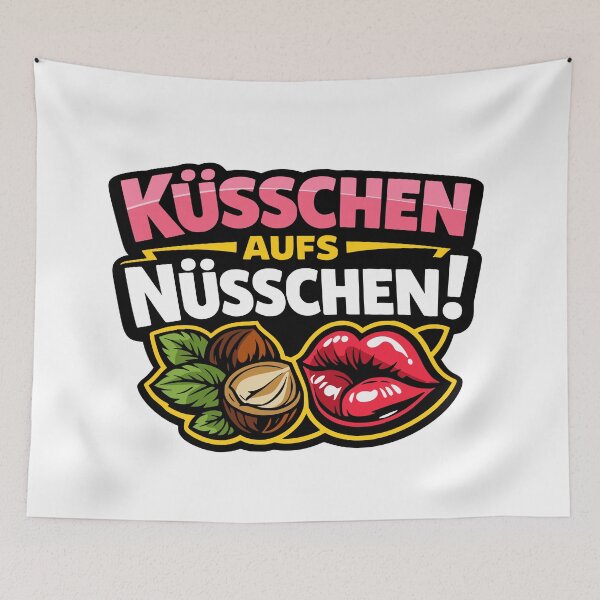 Item preview, A kiss on the nut – Funny saying designed and sold by Pommes im Bett.