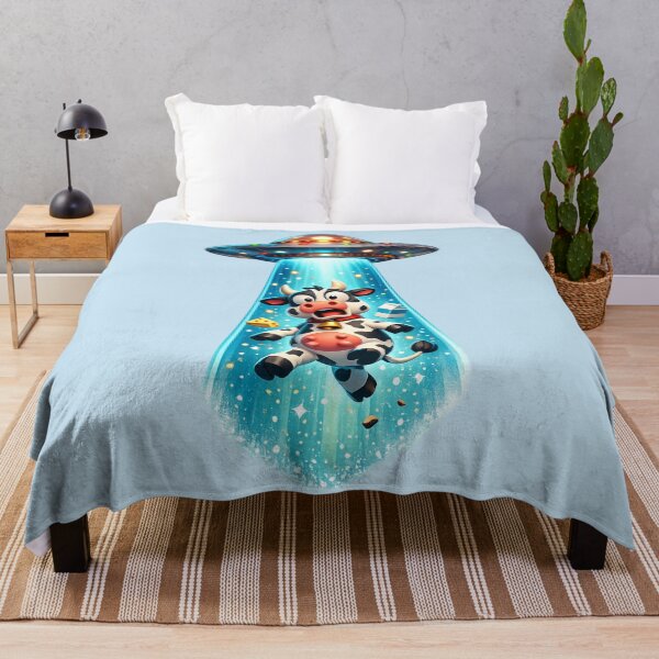 Item preview, Cow Abduction UFO Cartoon | Retro Sci-Fi designed and sold by Moons Studio.