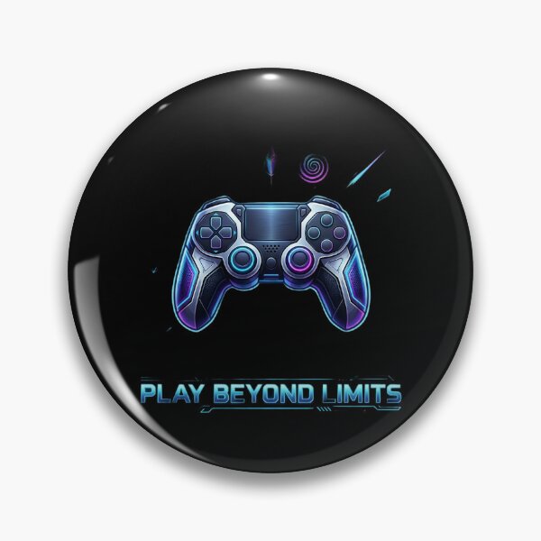 Item preview, Play Beyond Limits Gaming Controller Neon Gamer Design | Cyberpunk Esports T-Shirt Sticker designed and sold by Bhaskar Digital Art.