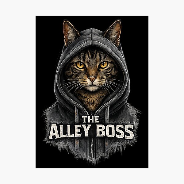 Item preview, The Alley Boss Cat Hoodie | Street Cat Graphic T-Shirt | Urban Tabby Cat Design | Cool Cat Lover Gift designed and sold by Kittcatking.