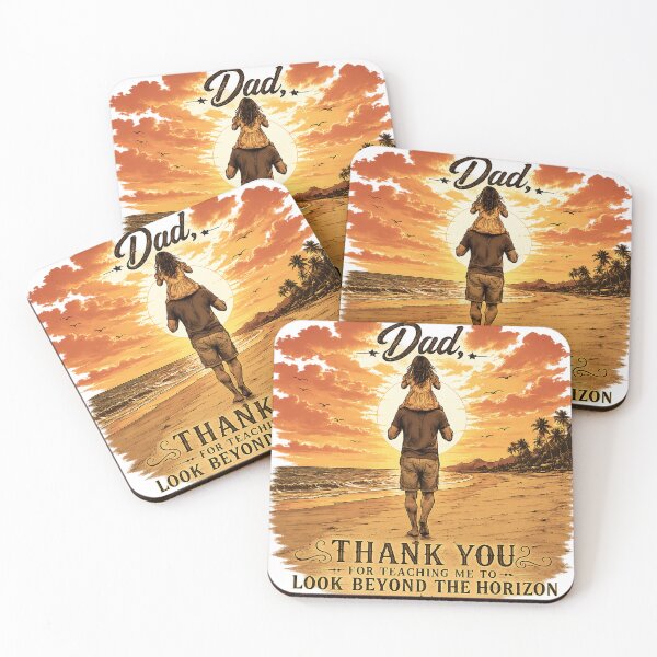 Item preview, Dad Thank You for Teaching Me to Look Beyond the Horizon | Father Daughter Sunset Vintage Design | Father's Day Gift designed and sold by Kittcatking.