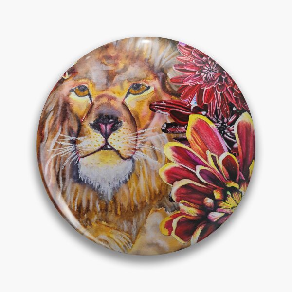Item preview, Green Eyed Owl, Lion, Chrysanthemums Background 1 designed and sold by nastiaart.
