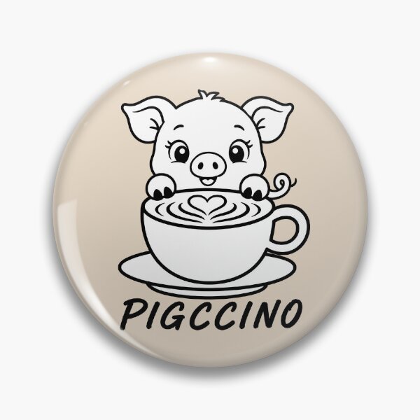 Item preview, ☕ BREWED BEASTIES COLLECTION ☕ - FARM FRIENDS - Pigccino  designed and sold by WheelieGdArt.