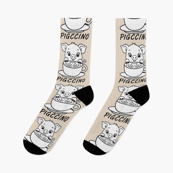 Item preview, ☕ BREWED BEASTIES COLLECTION ☕ - FARM FRIENDS - Pigccino  designed and sold by WheelieGdArt.