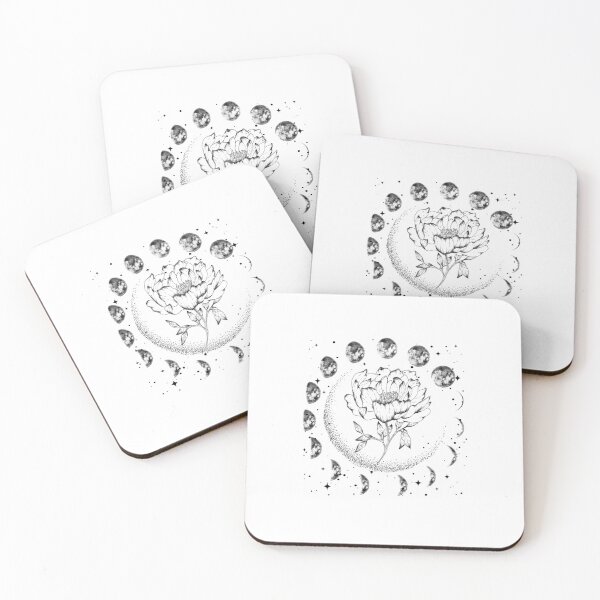 Item preview, Celestial Moon Phases Floral Peony Graphic designed and sold by The secret storage room.