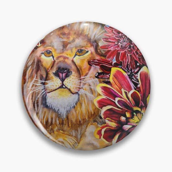 Item preview, Green Eyed Owl, Lion, Chrysanthemums Background 2 designed and sold by nastiaart.