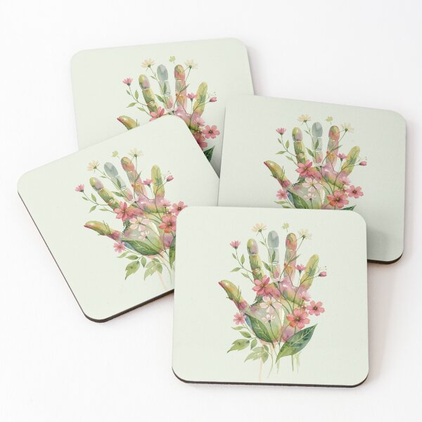 Item preview, Botanical Anatomy Palm – Delicate Floral Watercolor in Green Pink designed and sold by EmeraldeaArt.