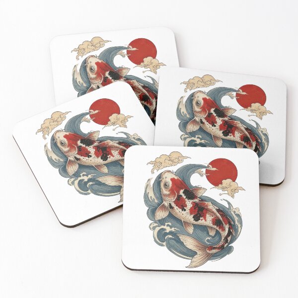 Item preview, Japanese Koi Fish Watercolor Illustration – Vintage Wave Art designed and sold by Kivelo.