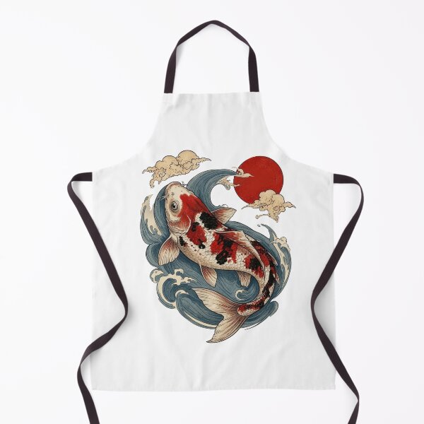 Item preview, Japanese Koi Fish Watercolor Illustration – Vintage Wave Art designed and sold by Kivelo.