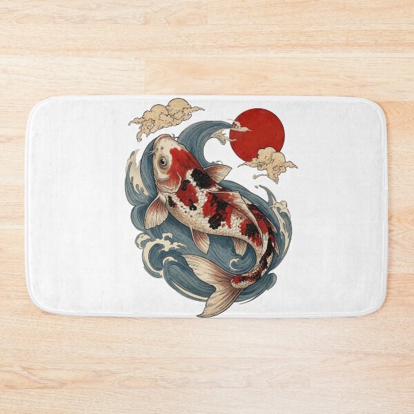 Item preview, Japanese Koi Fish Watercolor Illustration – Vintage Wave Art designed and sold by Kivelo.