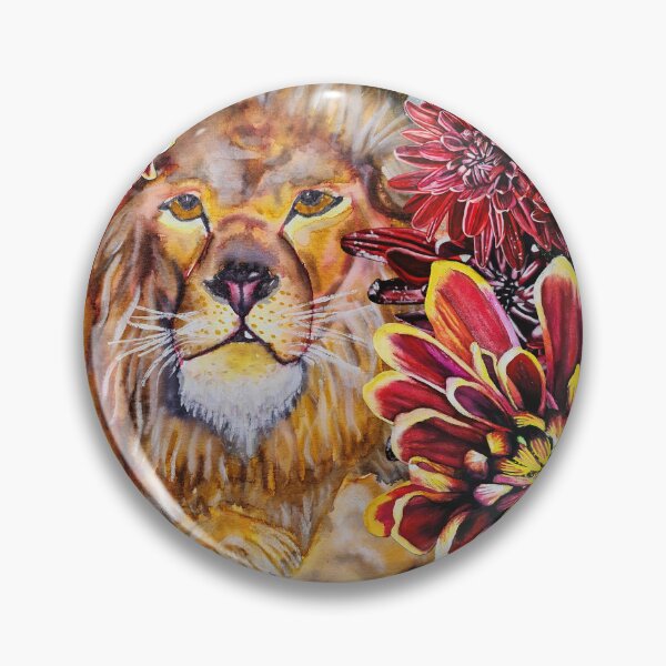 Item preview, Green Eyed Owl, Lion, Chrysanthemums Background 3 designed and sold by nastiaart.