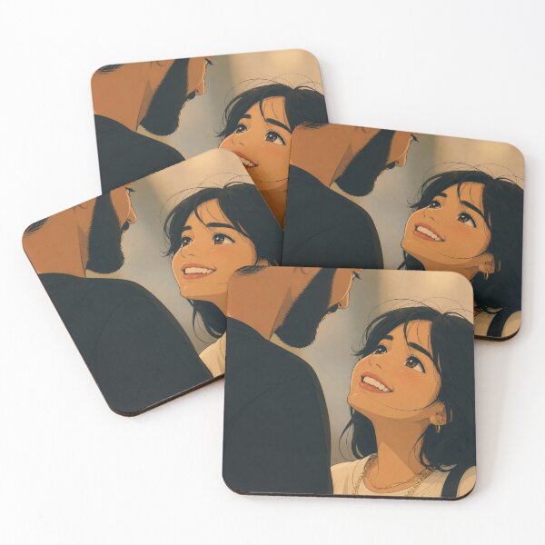 Item preview, Cute Anime Couple Looking in Love Romantic Aesthetic Art designed and sold by     Pink Chaos Club.