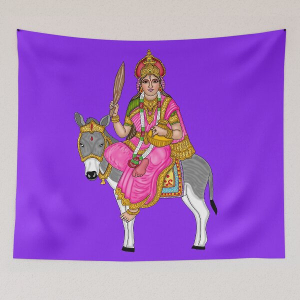 Item preview, Goddess Sheetla Artwork | Divine Hindu Goddess Digital Painting Illustration designed and sold by Harshit_Digital_Arts.