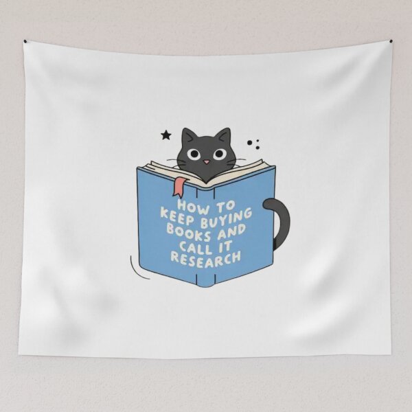 Item preview, Cute Black Cat Reading Books Funny Book Lover Gift for Readers and Bibliophiles designed and sold by Charonde.