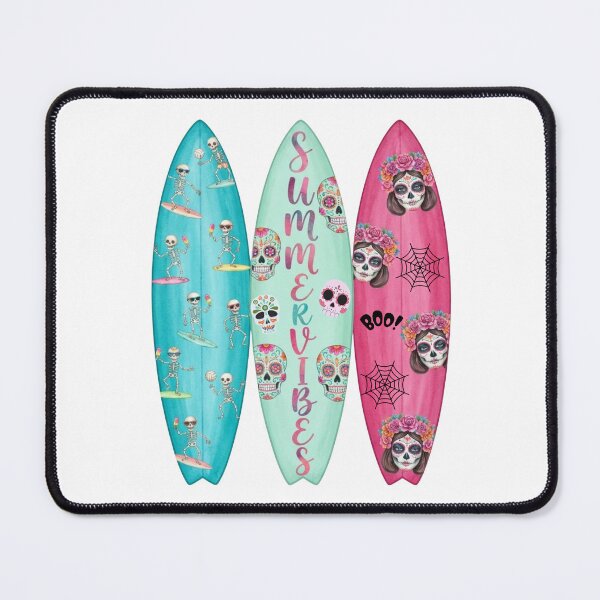 Item preview, Summer Vibes Day of the Dead Surfboard Collection | Unique Sugar Skull & Skeleton Art designed and sold by VibranPalette.