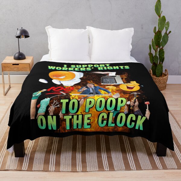 Item preview, I Support Workers Rights To Poop On The Clock Funny Meme designed and sold by bowlcutbaddie.