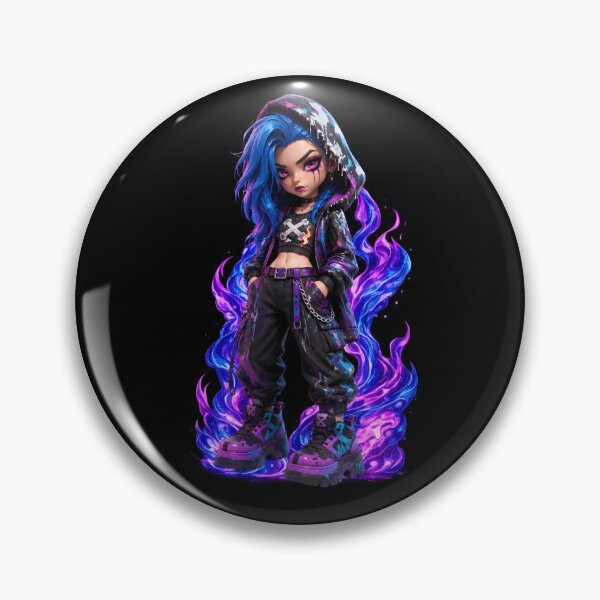 Item preview, Cyberpunk Chibi Girl with Neon Flames, Modern Urban Digital Art designed and sold by Talinowe.