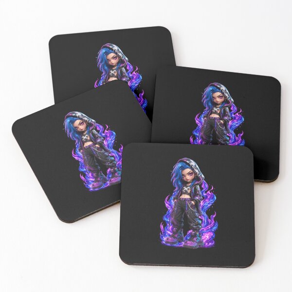 Item preview, Cyberpunk Chibi Girl with Neon Flames, Modern Urban Digital Art designed and sold by Talinowe.
