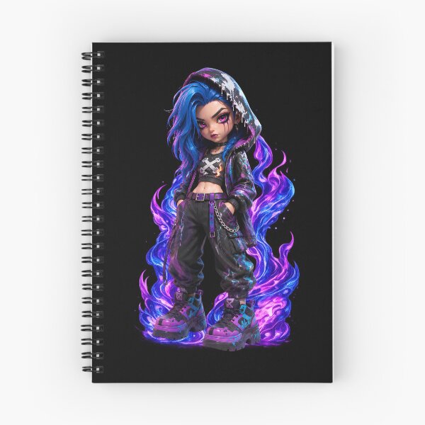 Item preview, Cyberpunk Chibi Girl with Neon Flames, Modern Urban Digital Art designed and sold by Talinowe.
