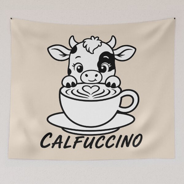 Item preview, ☕ BREWED BEASTIES COLLECTION ☕ - FARM FRIENDS - Calfuccino designed and sold by WheelieGdArt.