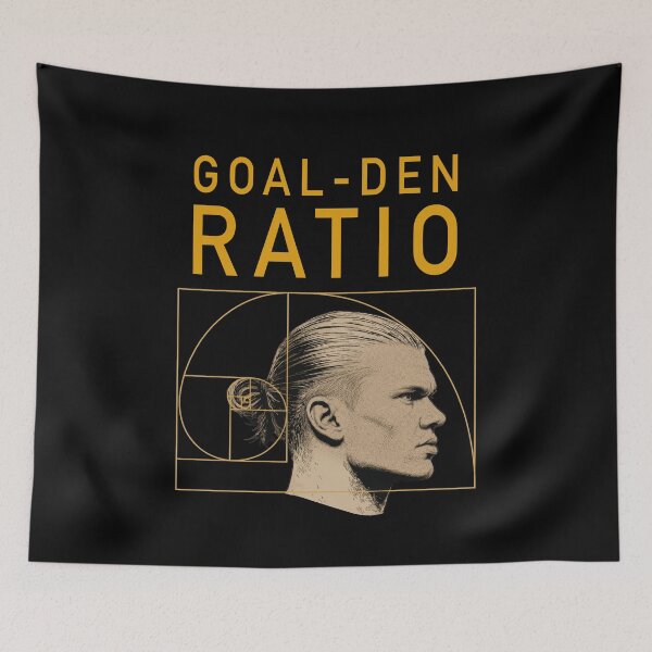 Item preview, Goal-Den Ratio | Erling Haaland Man Bun Norway Fibonacci Spiral designed and sold by pixiedustpaint.