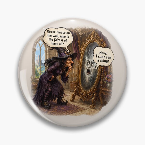 Item preview, Funny Witch & Magic Mirror – Move Aside, I Can't See Anything! designed and sold by Alpine-Ink.