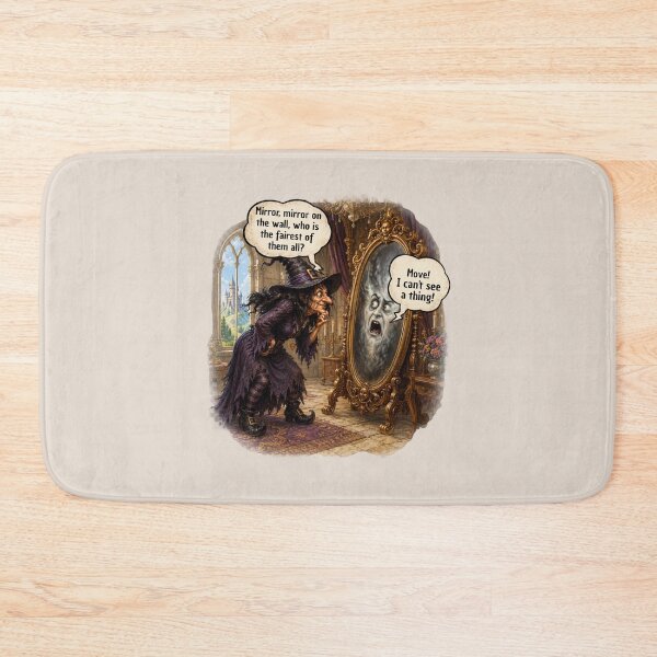 Item preview, Funny Witch & Magic Mirror – Move Aside, I Can't See Anything! designed and sold by Alpine-Ink.