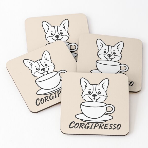 Item preview, ☕ BREWED BEASTIES COLLECTION ☕ - PET PALS - Corgipresso designed and sold by WheelieGdArt.