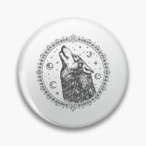 Item preview, Howling Wolf Mandala Line Art Illustration designed and sold by Oddifys.