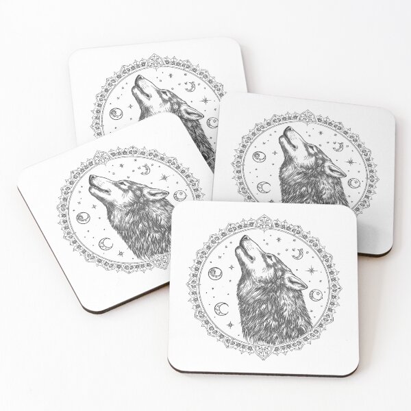 Item preview, Howling Wolf Mandala Line Art Illustration designed and sold by Oddifys.