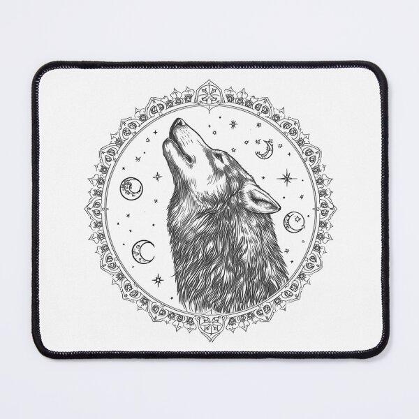 Item preview, Howling Wolf Mandala Line Art Illustration designed and sold by Oddifys.