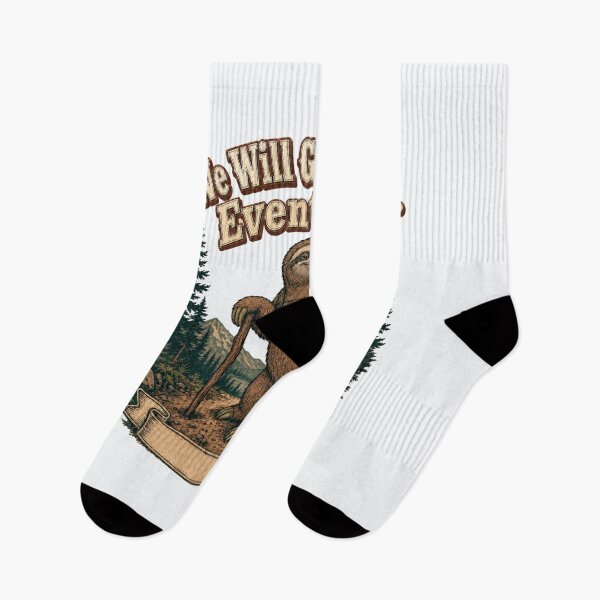 Item preview, We Will Get There Eventually Sloth Hiking  designed and sold by freshwear design.