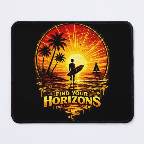 Item preview, Find Your Horizons Sunset Surfer Vintage Design | Retro Beach Surf Aesthetic, Tropical Ocean Adventure Art designed and sold by Kittcatking.