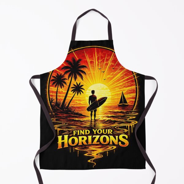Item preview, Find Your Horizons Sunset Surfer Vintage Design | Retro Beach Surf Aesthetic, Tropical Ocean Adventure Art designed and sold by Kittcatking.