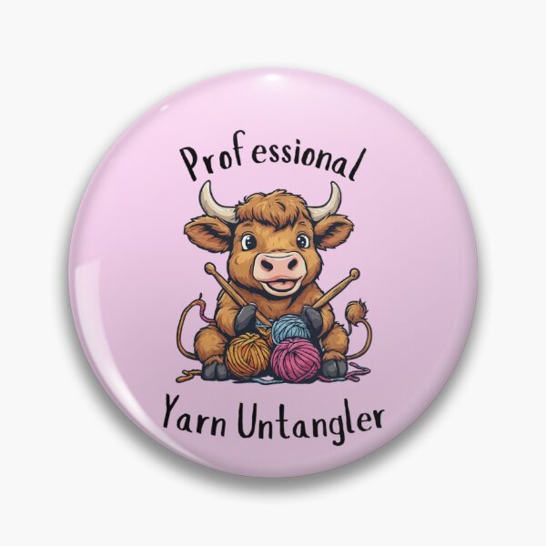 Item preview, Professional Yarn Untangler | Funny Highland Cow Crochet Sticker designed and sold by LeafyMushroom.