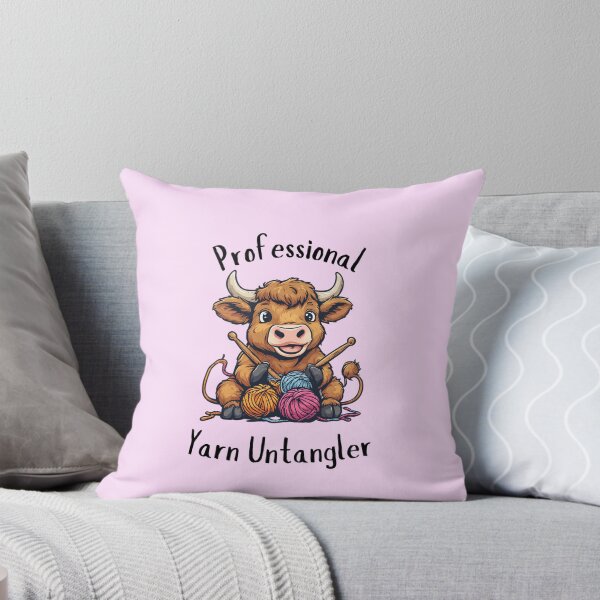 Item preview, Professional Yarn Untangler | Funny Highland Cow Crochet Sticker designed and sold by LeafyMushroom.