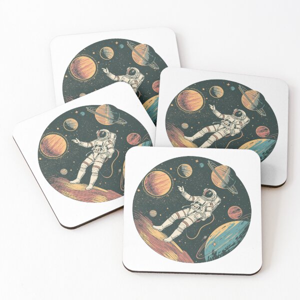 Item preview, Retro Astronaut Floating in Space Illustration designed and sold by Oddifys.