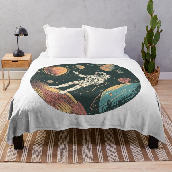 Item preview, Retro Astronaut Floating in Space Illustration designed and sold by Oddifys.