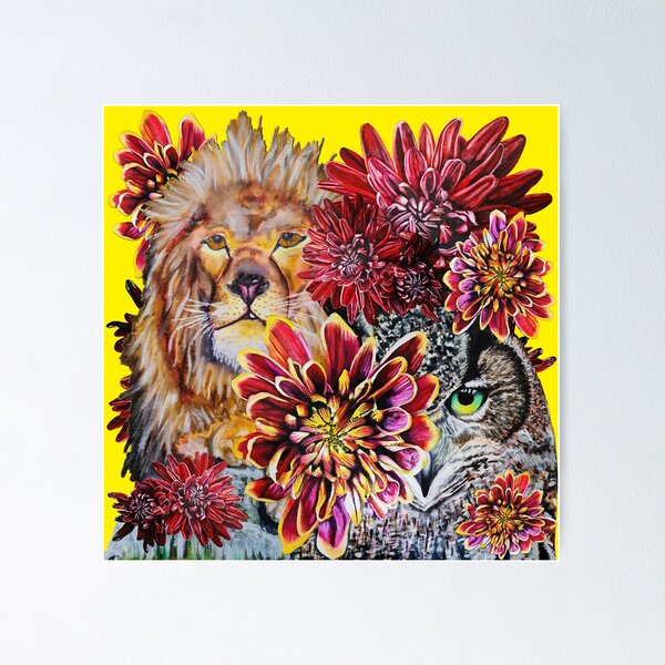 Item preview, Lion, Green Eyed Owl Background 8 designed and sold by nastiaart.