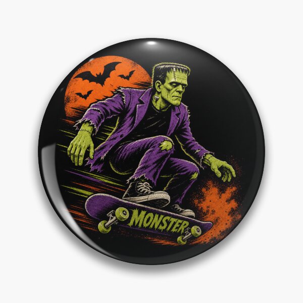 Item preview, Frankenstein Skateboarding Vintage Halloween designed and sold by Nacho Average Designs.